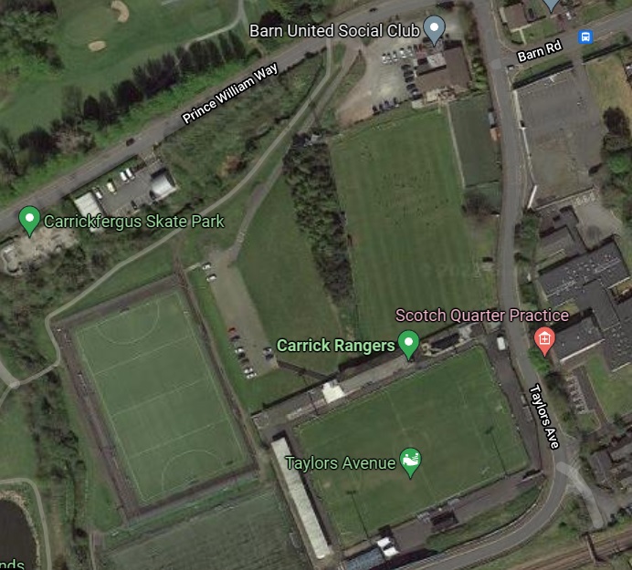 Carrickfergus - Barn Field : Image credit Google maps